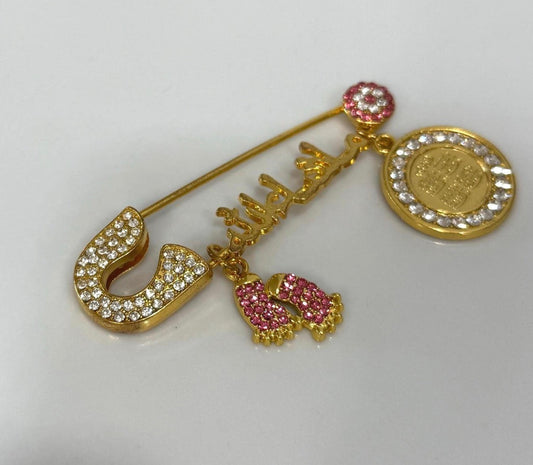 Quran Verse + Evil Eye Baby Pin