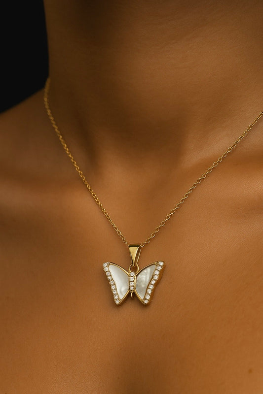 The Rawan- Gold Butterfly Pendant Necklace