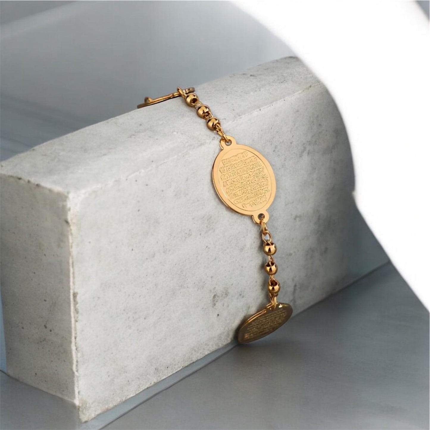 Gold Bracelet - Ayatul Kursi Pendants