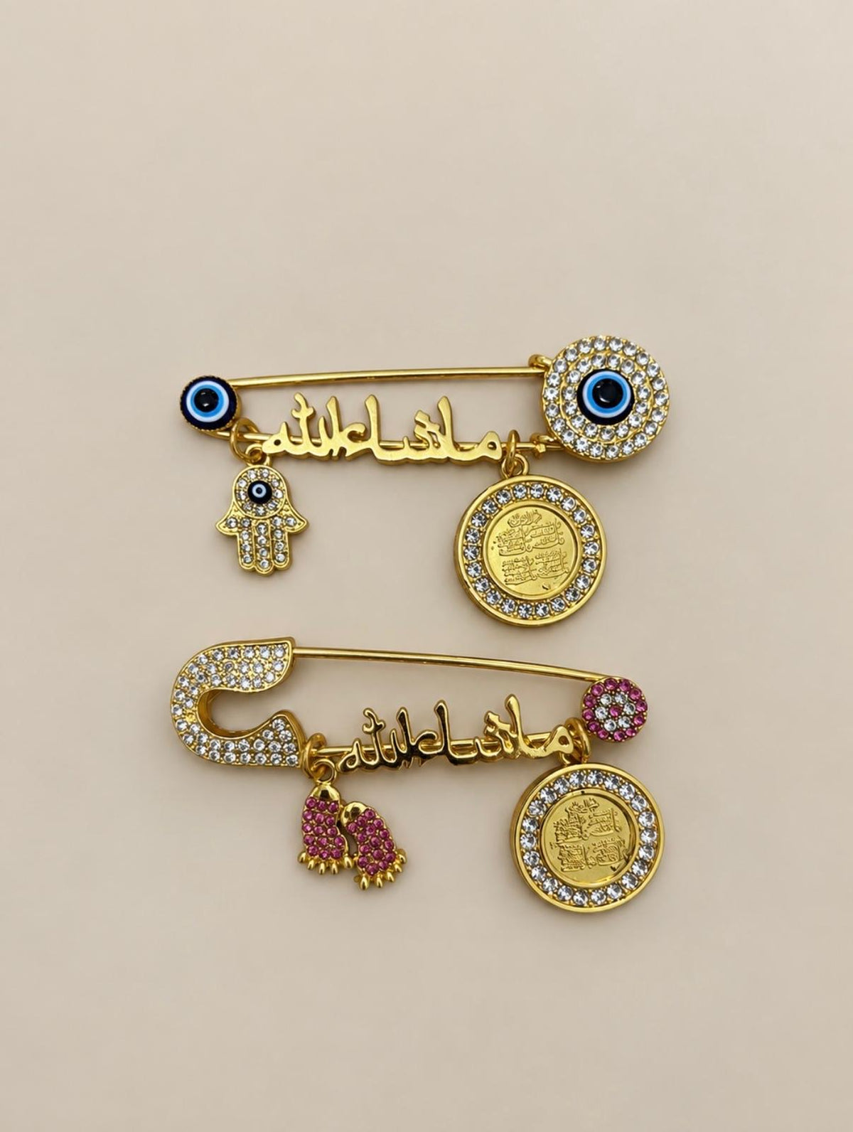 Quran Verse + Evil Eye Baby Pin