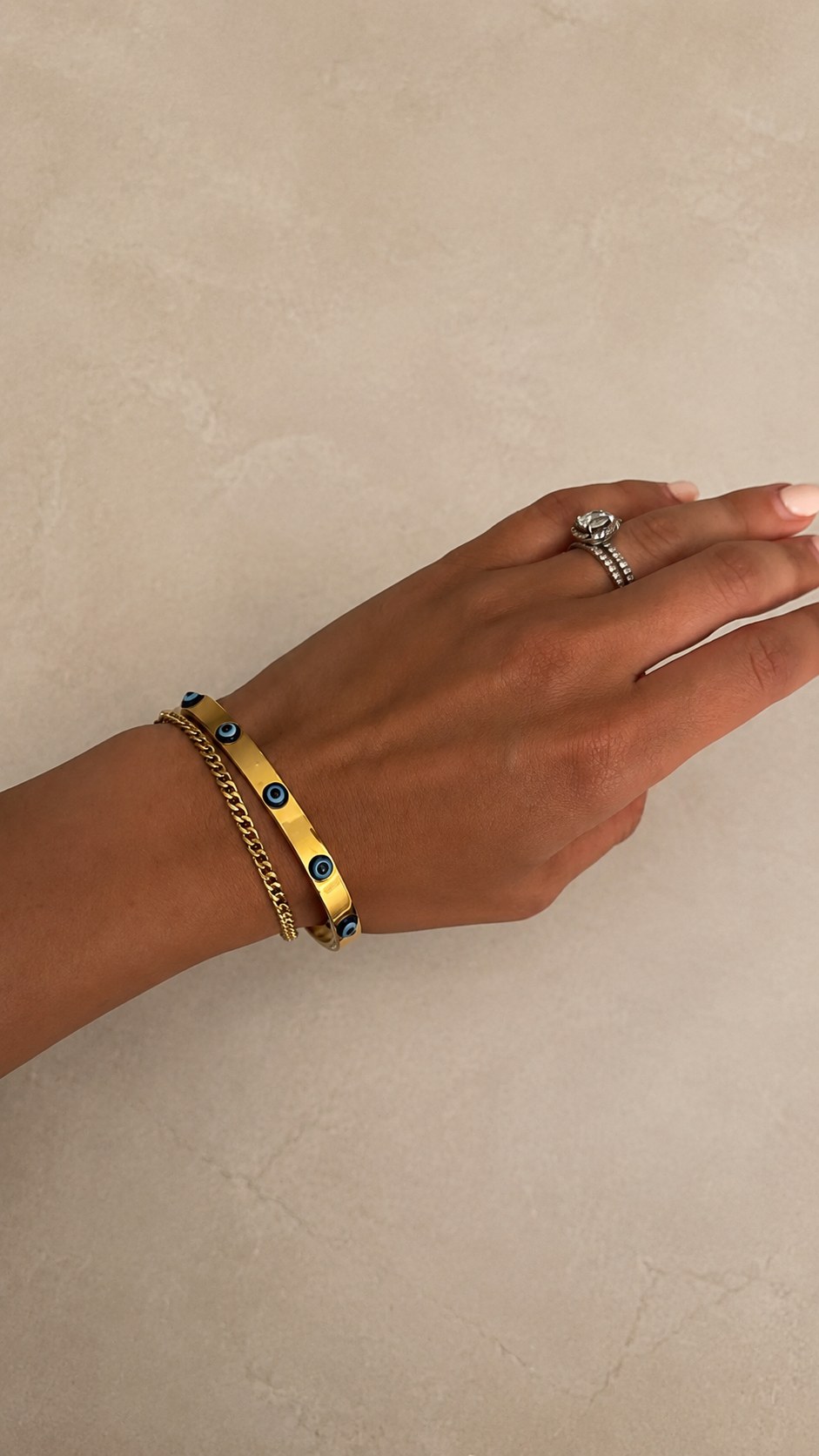 Evil Eye Gold Bangle