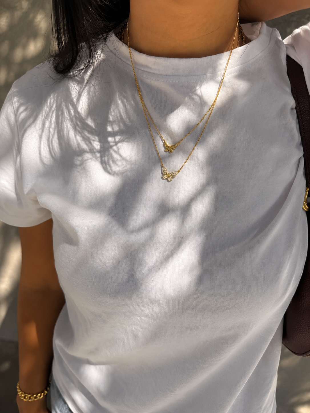 Double Layer Butterfly Necklace