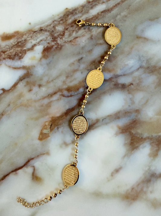 Gold Bracelet - Ayatul Kursi Pendants