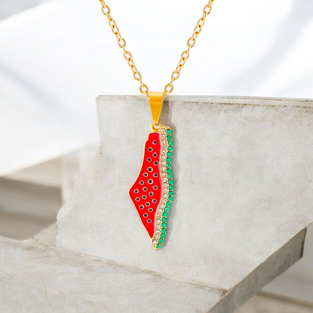 Gold Palestine Watermelon Necklace