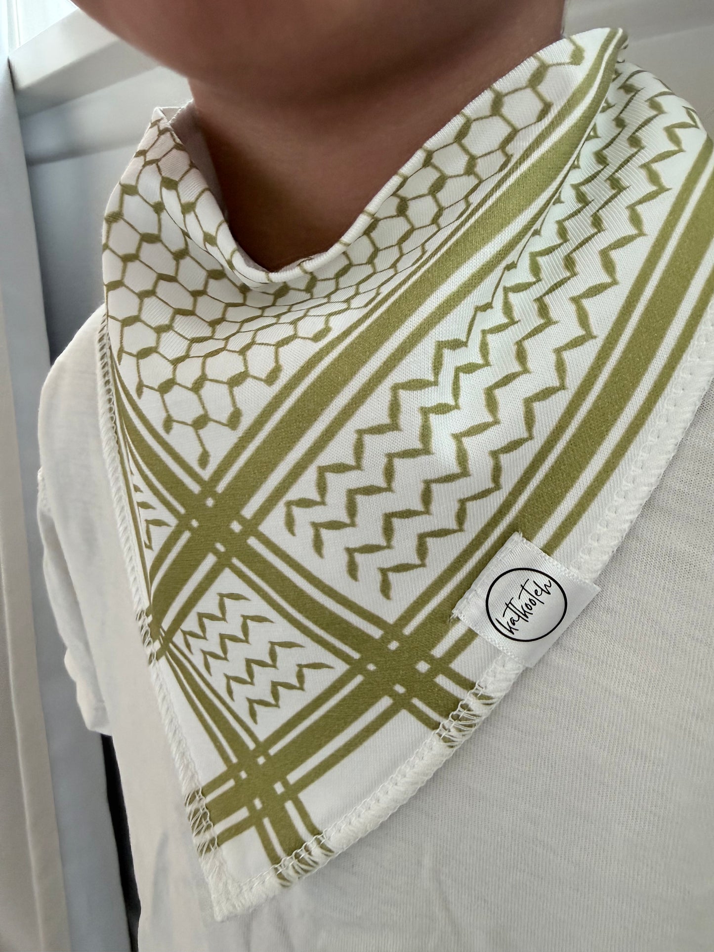 Keffiyeh Bib- Olive Green