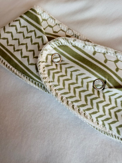 Keffiyeh Bib- Olive Green