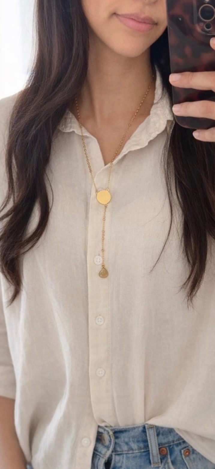 Gold Ayatul Kursi Long Necklace