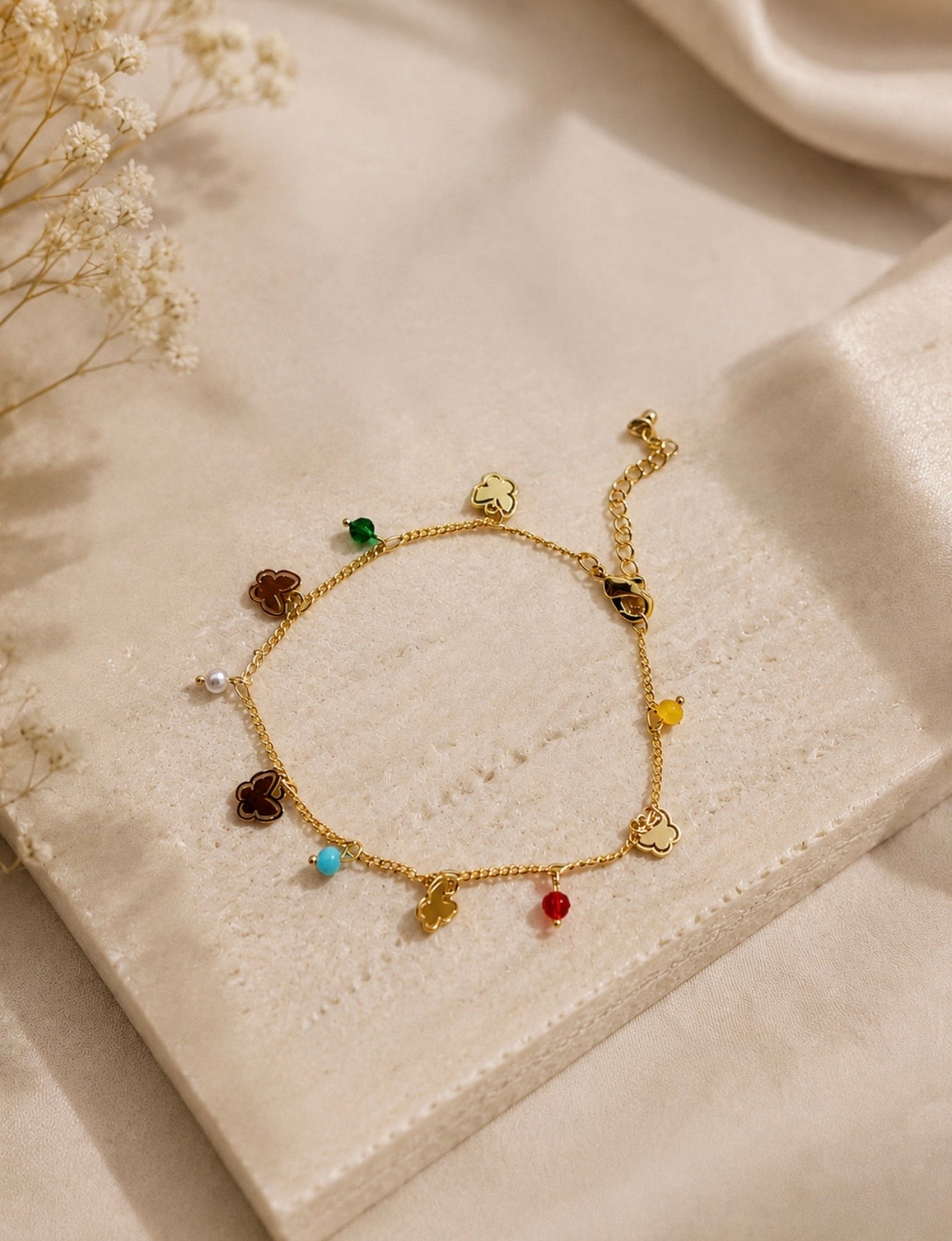 Butterfly Charm Gold Bracelet