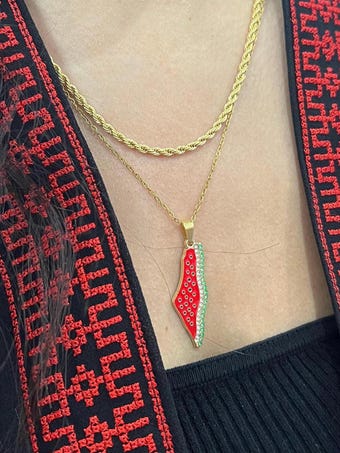 Gold Palestine Watermelon Necklace