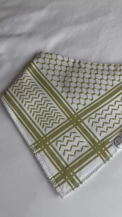 Keffiyeh Bib- Olive Green